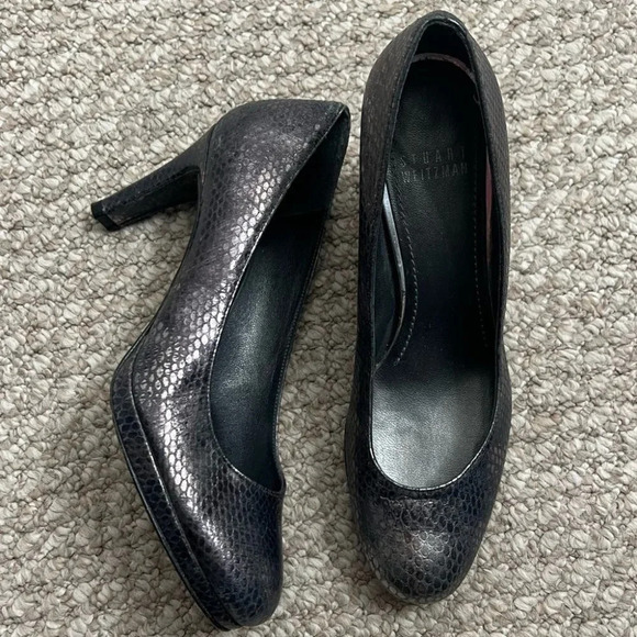 Stuart Weitzman Shoes - Stuart weitzman  silver metallic heels size 7